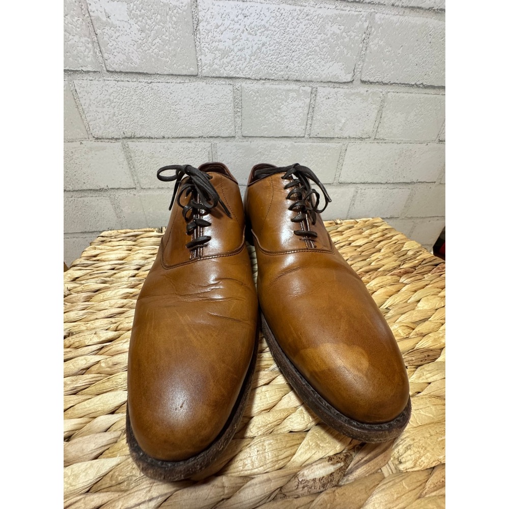 Allen Edmonds Carlyle Plain Toe Oxford Shoes Mens 10.5 D Brown Chili Leather